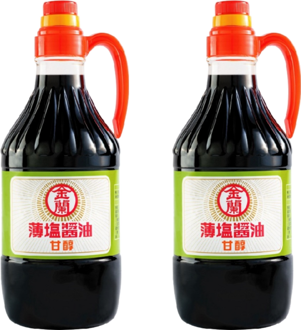 KIMLAN 金蘭 甘醇薄鹽醬油, 2個, 1.5L
