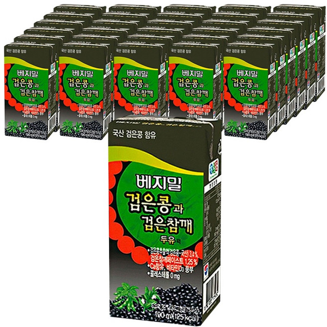 베지밀 검은콩과 검은참깨 두유, 190ml, 96개