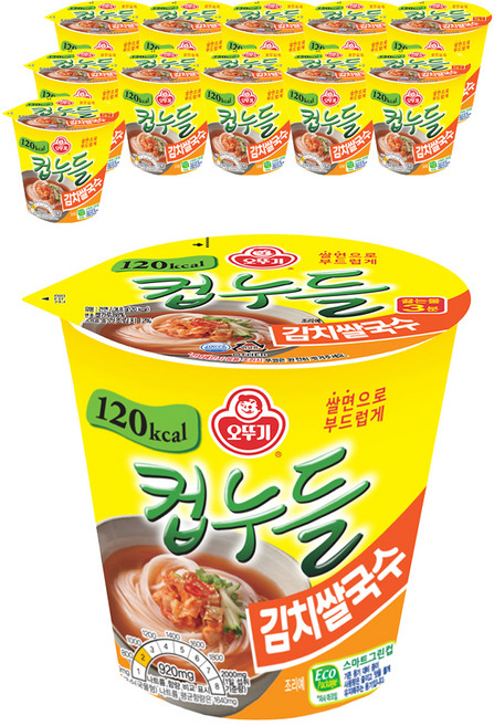 오뚜기 컵누들 김치쌀국수, 34.8g, 12개