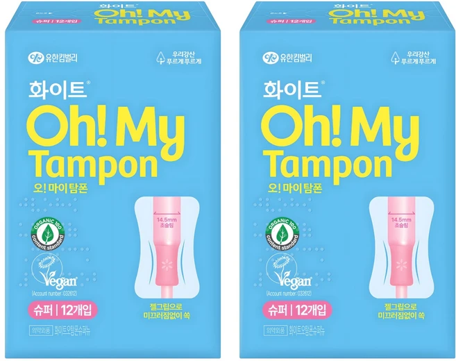 화이트 오 마이 탐폰, 슈퍼, 12개입, 2개 - 쿠팡