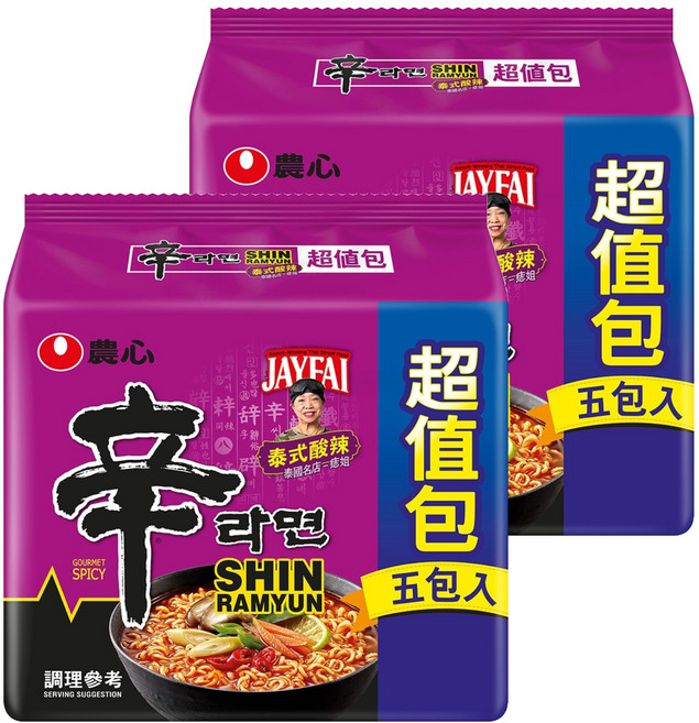 NONGSHIM 農心 辛拉麵 泰式酸辣味 123g, 10包