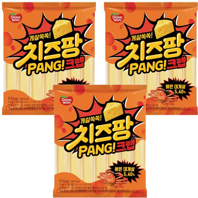 동원 치즈팡 크랩 소시지, 540g, 3개