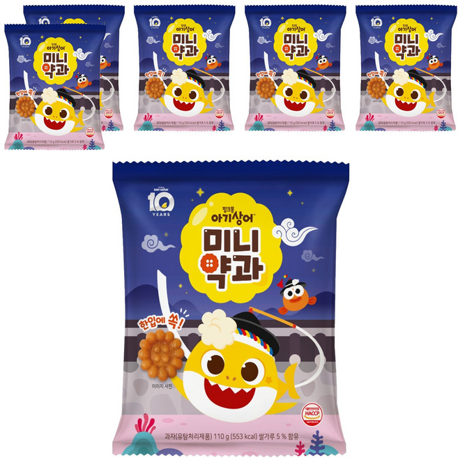 핑크퐁 아기상어 미니약과, 110g, 6개
