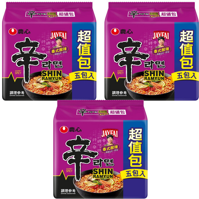 NONGSHIM 農心 辛拉麵 泰式酸辣味 123g, 15包