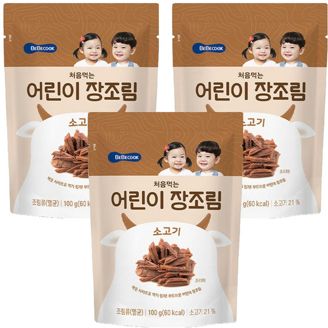 베베쿡 처음먹는 어린이 장조림, 100g, 3개