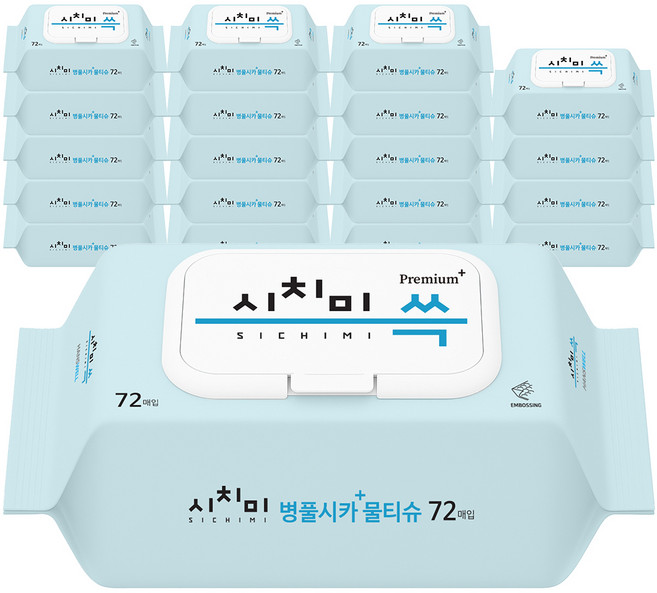 시치미 쓱 병풀시카 플러스 물티슈 캡형, 70g, 72매, 20개