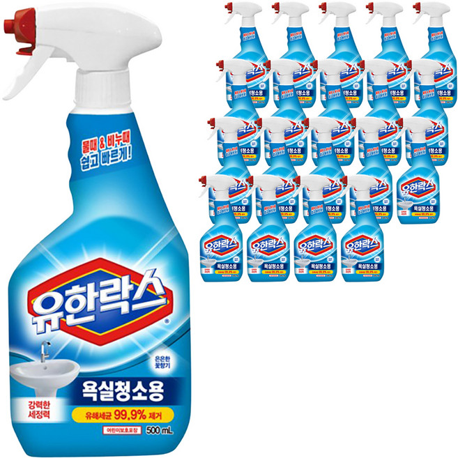 유한락스 욕실청소용 세정제, 500ml, 20개