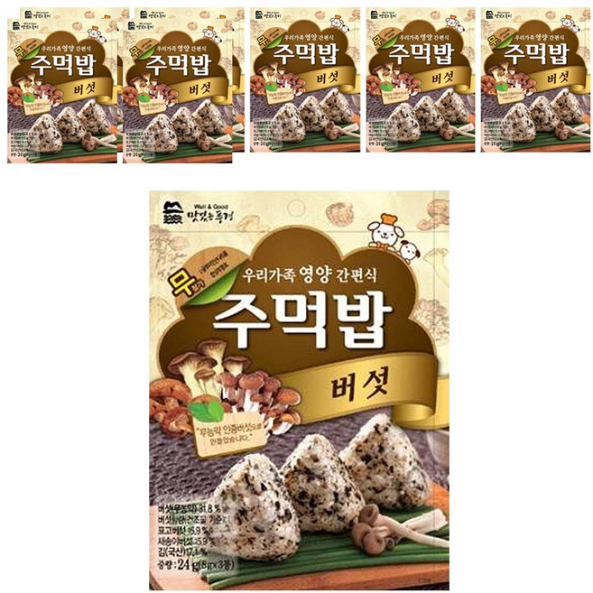 맛있는풍경 주먹밥 버섯, 24g, 8개