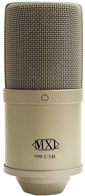 MXL 990 USB 電容式麥克風 隨插即用 適用於音樂、Podcast和直播, 香檳色