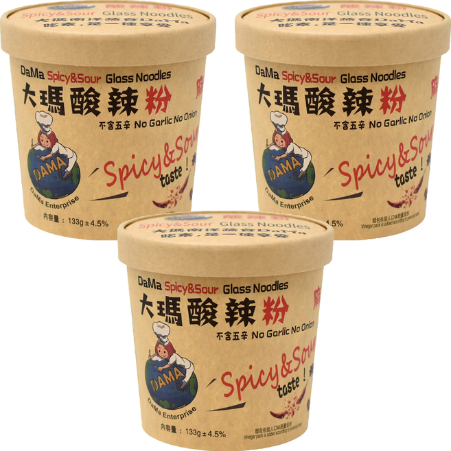 DaMa 大瑪南洋蔬食 酸辣粉 133g, 3入