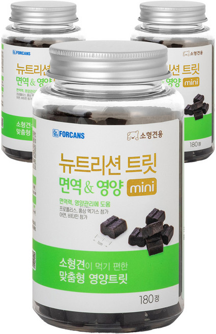 포켄스 강아지 뉴트리션 트릿 미니 영양제, 180정, 면역/항산화, 3개