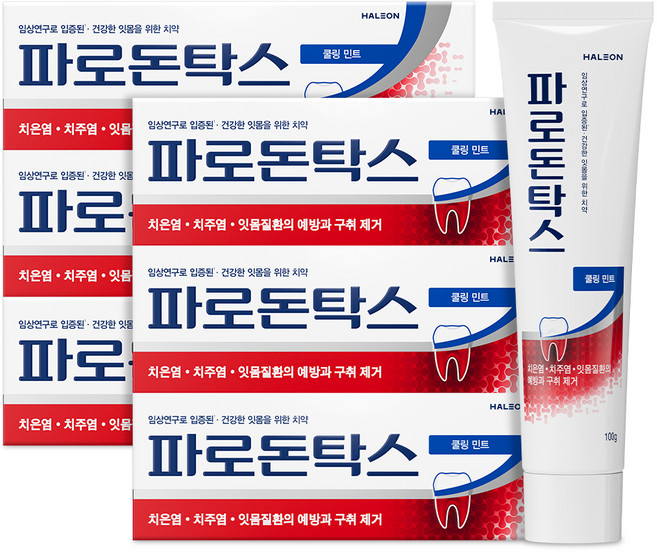파로돈탁스 데일리 후로라이드 쿨링 민트 치약, 100g, 6개