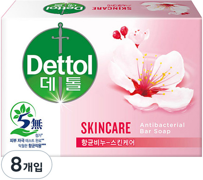 데톨 향균비누 스킨케어, 100g, 8개입