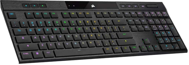 CORSAIR 海盜船 K100 MX RGB超薄AIR無線機械式鍵盤 英文, ULP軸, 單一商品, 黑色, 1個