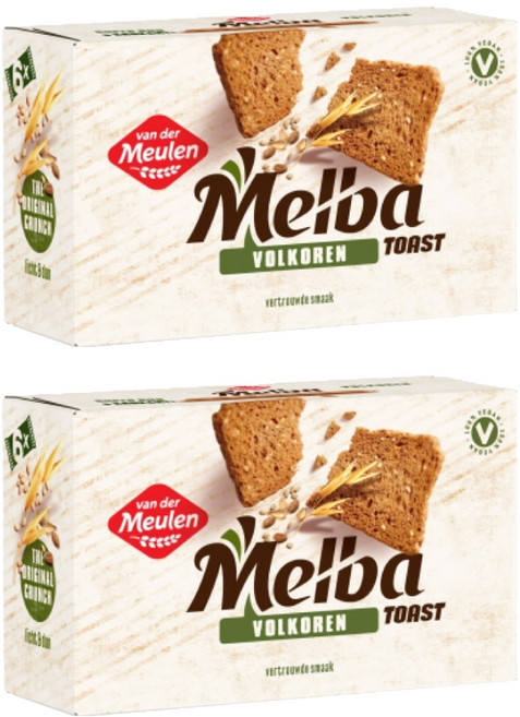van der Meulen 梅爾巴吐司 全麥口味, 2盒, 120g