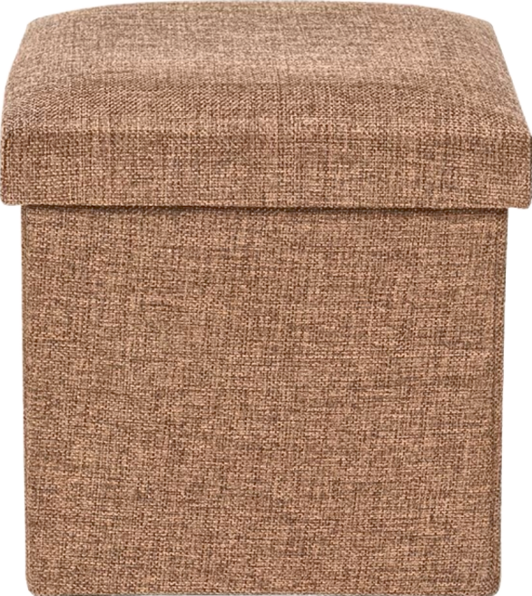 棉麻收納凳 30 x 30cm, 咖色, 1個