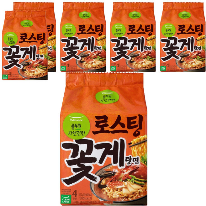 풀무원자연건면 로스팅 꽃게탕면 103g, 24개