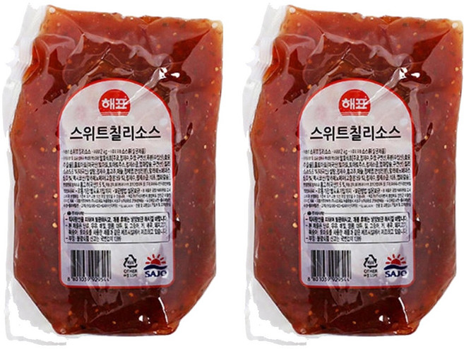 해표 스위트 칠리소스, 2kg, 2개
