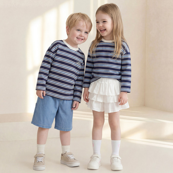 헤이미니 브리티쉬 스트라이프 티셔츠