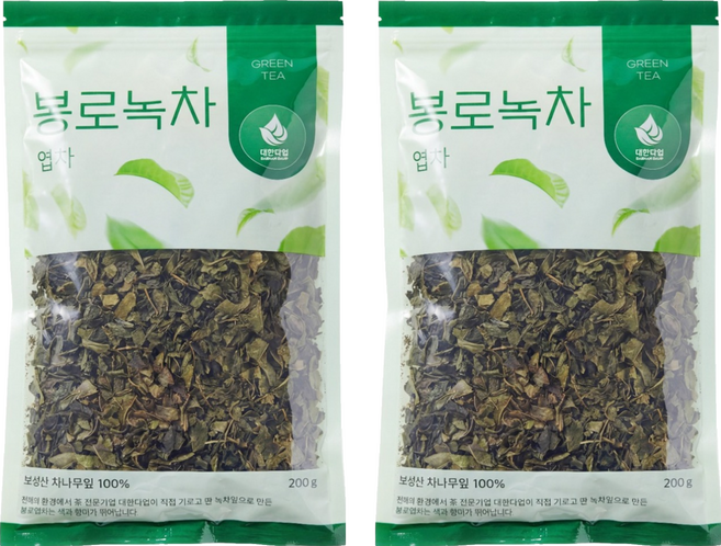 대한다업 봉로녹차 엽차, 200g, 1개입, 2개