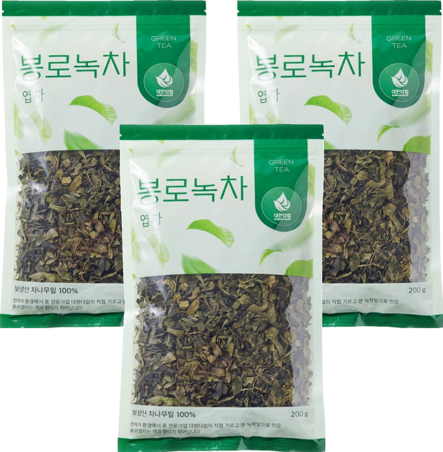 대한다업 봉로녹차 엽차, 200g, 1개입, 3개