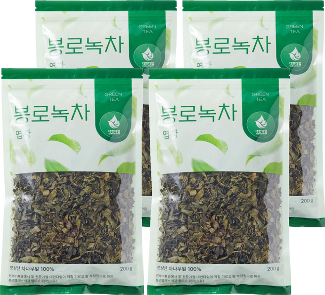 대한다업 봉로녹차 엽차, 200g, 1개입, 4개