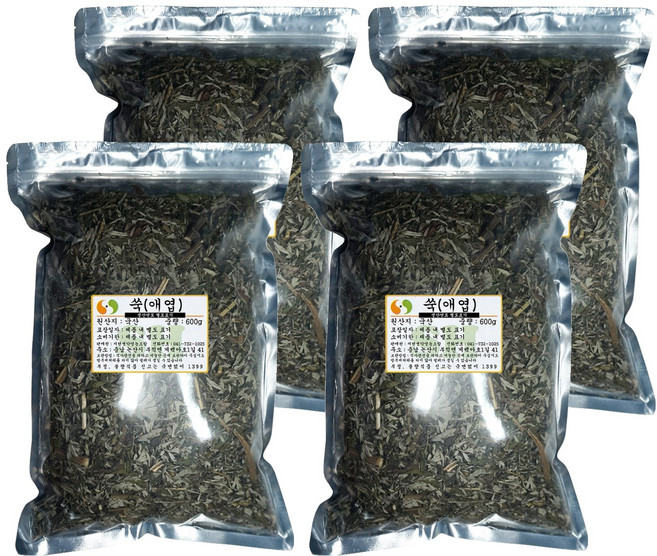 자연한재 말린 쑥, 4개, 600g