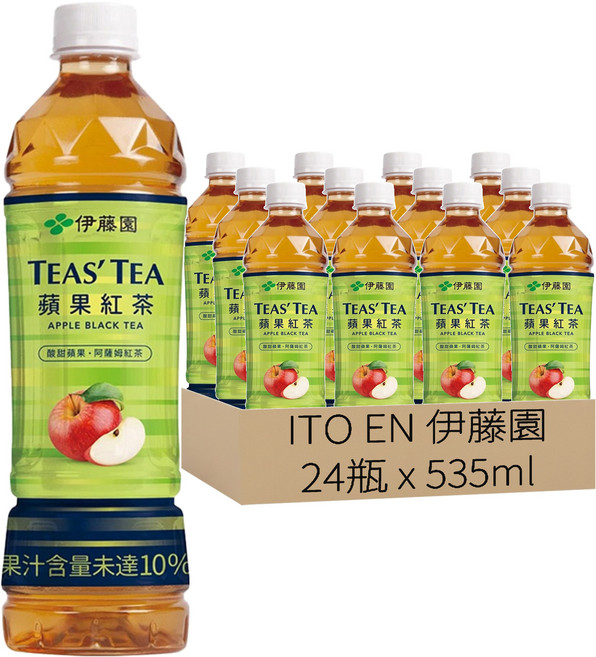 ITO EN 伊藤園 TEA'S TEA 蘋果紅茶, 535ml, 24瓶