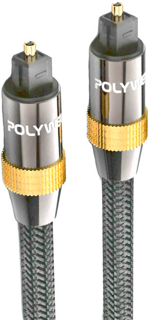 POLYWELL 寶利威爾 Toslink數位光纖線 公對公, 灰色, 1條, 5m