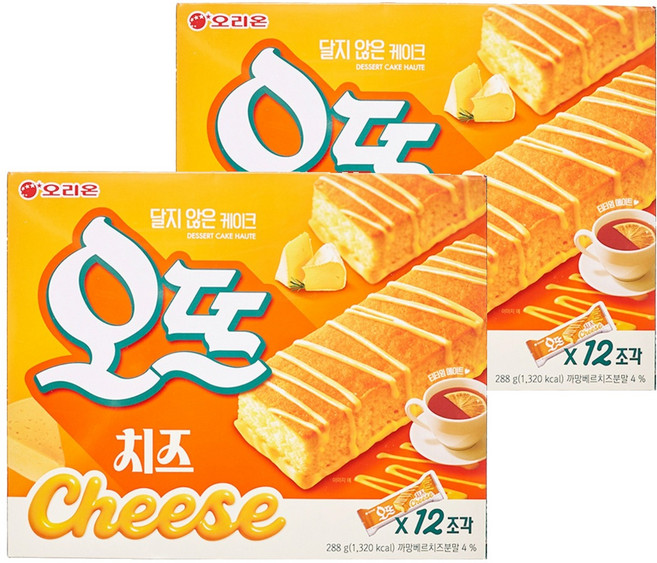 오리온 진한 디저트 케익 오뜨 치즈, 288g, 2개