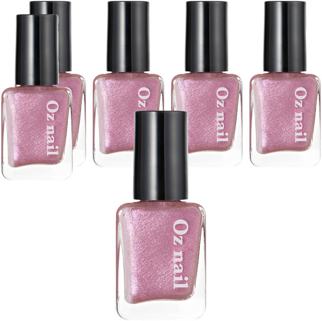 오즈네일 샤인 무드 네일 컬러 매니큐어, 53 새틴 아우라 핑크, 8ml, 6개