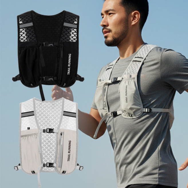 가빈 초경량 트레일 기어 조끼 등산가방, 블랙, 1개