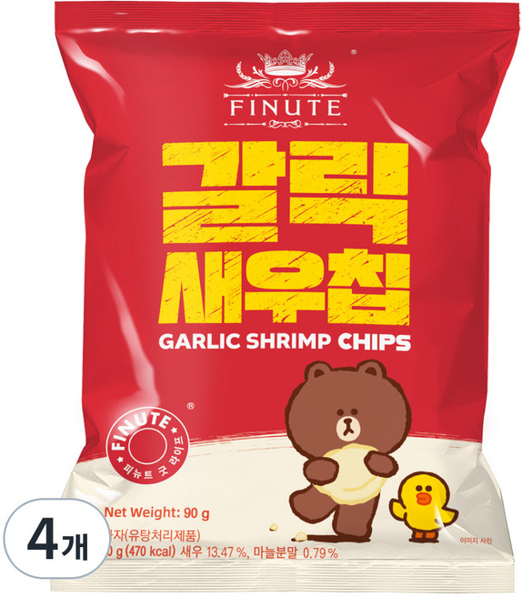 피뉴트 갈릭새우칩, 90g, 4개