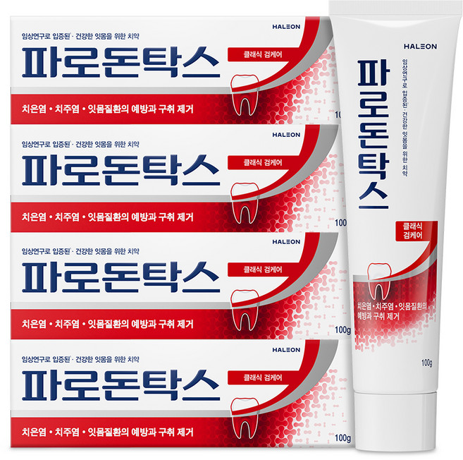 파로돈탁스 클래식 검케어 치약, 100g, 4개