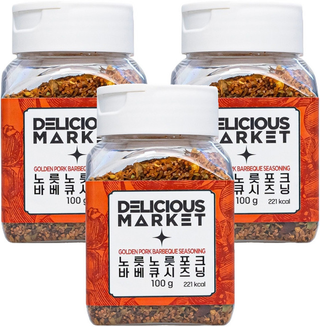 딜리셔스마켓 포크 바베큐시즈닝 소형, 100g, 3개