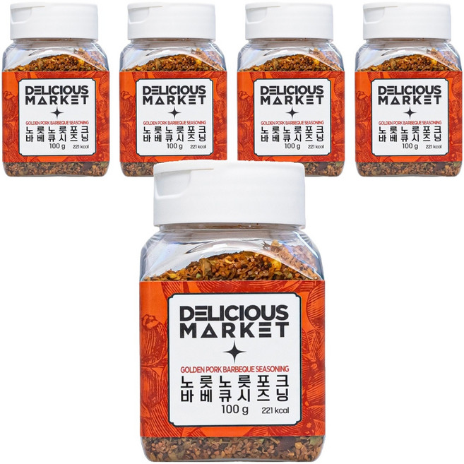 딜리셔스마켓 포크 바베큐시즈닝 소형, 100g, 5개