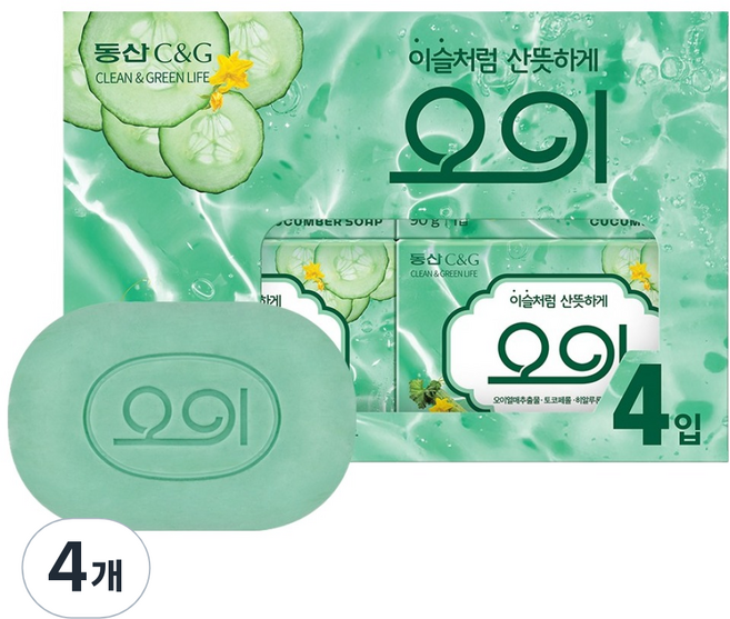 동산씨앤지 오이 비누, 90g, 16개입