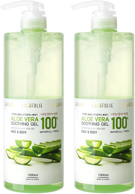 라라폴리 알로에베라 수딩젤 100%, 1L, 2개