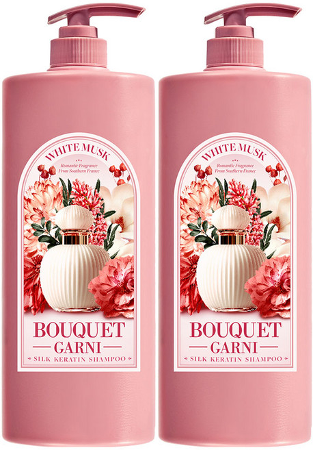 부케가르니 실크 케라틴 샴푸 화이트머스크향, 1.5L, 2개