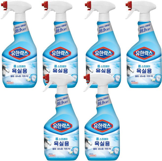 유한락스 욕실청소용 세정제, 600ml, 6개
