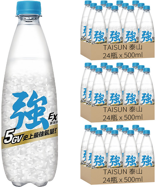 TAISUN 泰山 CHEERS EX 強氣泡水, 500ml, 72瓶