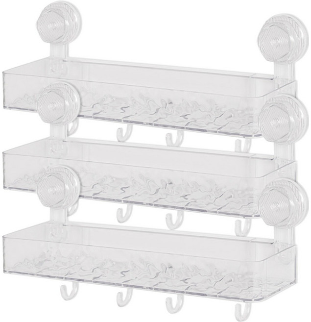 아케이바이 고급형 무타공 접착식 욕실 선반, 3개