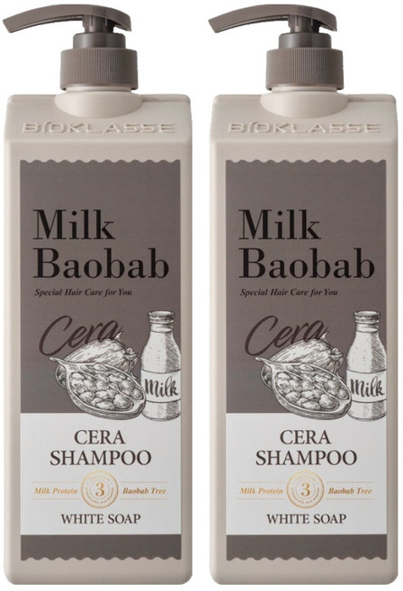 밀크바오밥 세라 샴푸 화이트솝, 1.2L, 2개