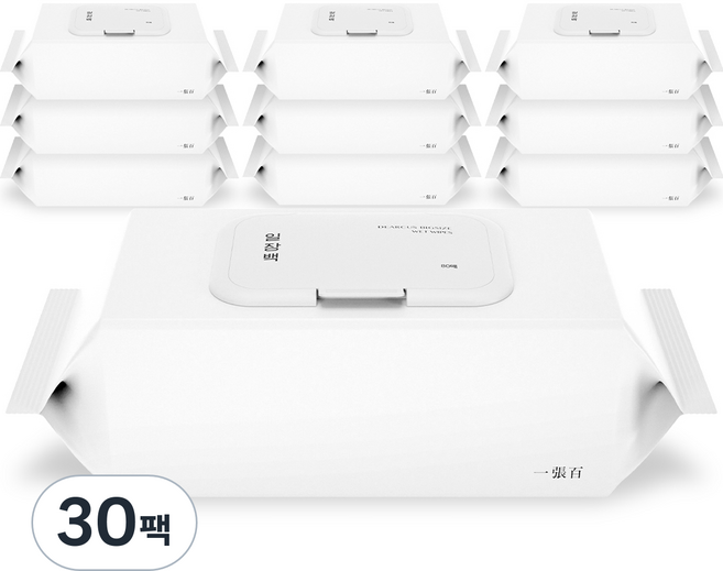 디어커스 일장백 물티슈 캡형, 80매, 30개