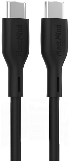 Meet Mind USB-C-USB-C PD/QC 100W 快速充電傳輸線 A+電纜材料, 1.2m, 黑色, 1條