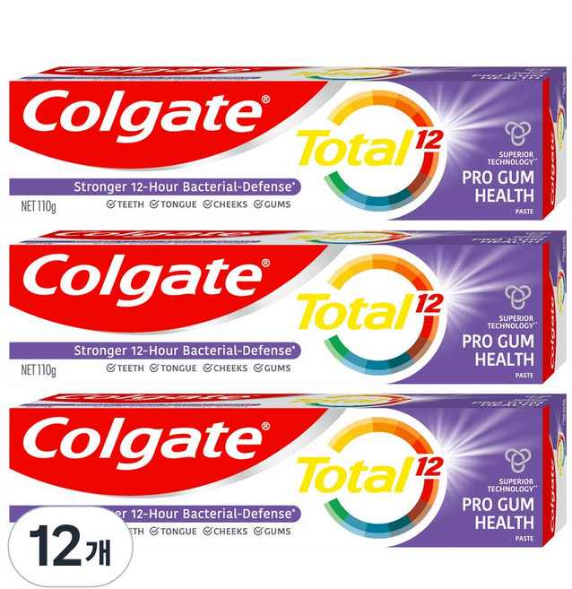 콜게이트 토탈 프로검 헬스 치약, 12개, 110g
