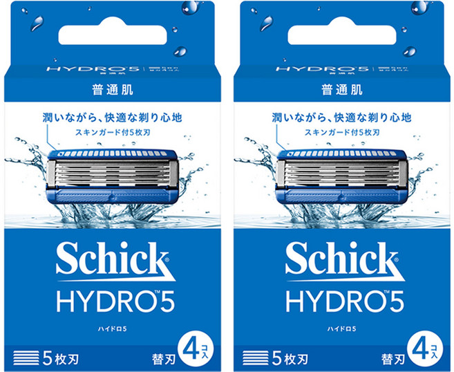 Schick 舒適牌 HYDRO 5 水次元5 刮鬍刀頭, 4入, 2盒