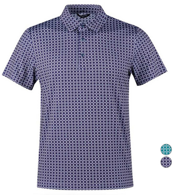 arnaldo bassini 男款圓圈圖案短袖高爾夫球衫 ABMTS42310