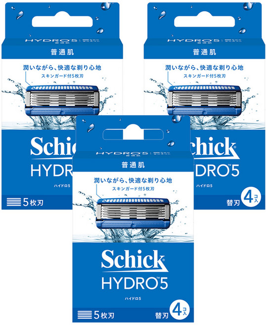 Schick 舒適牌 HYDRO 5 水次元5 刮鬍刀頭, 4入, 3盒