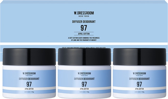 더블유드레스룸 퍼퓸 탈취제 97 에이프릴코튼 본품, 110g, 3개